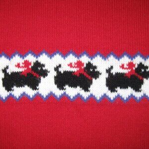 TKS BASICS GIRL'S SIZE 4 T RED SCOTTY DOG SWEATER FROM SEARS CLASSIC, VINTAGE